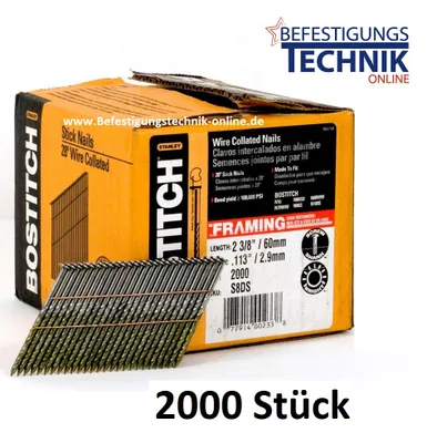 Produktbild von 28° Streifennägel 2,8x75mm ring verzinkt für Bostitch F28WW-E Streifennagler 2,0M