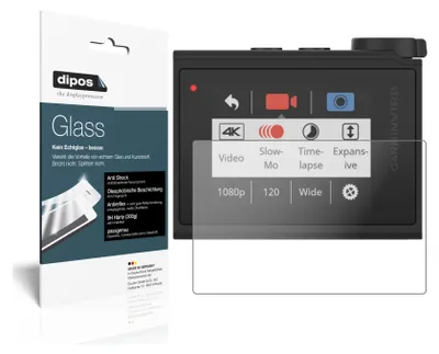 Produktbild von 2x Schutzfolie für Garmin Virb Ultra 30 matt - Anti-Shock 9H Folie dipos Glass Kunststoffglas
