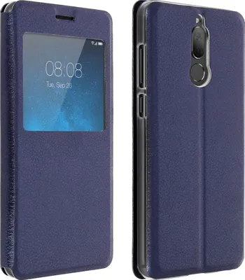 Immagine prodotto di Avizar, custodia a libro con finestra trasparente per Huawei Mate 10 Lite, colore blu notte