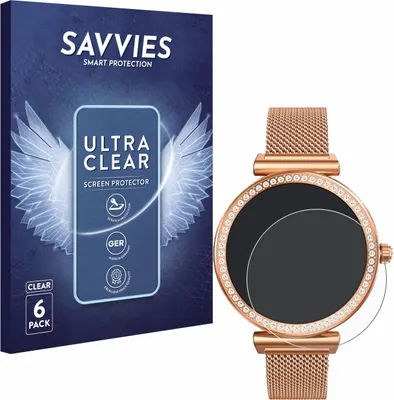 Produktbild von 6x Für NONGAMX Smartwatch 1.27" (42 mm) Schutzfolie Savvies Displayschutz Display Schutz Folie Klar Transparent