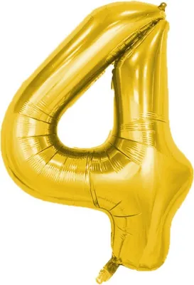 Immagine prodotto di Palloncino in foil numero 4, circa 100 cm, oro