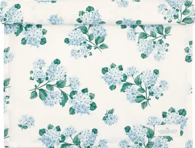 Produktbild von Greengate Tischläufer LILIANA Weiß mit Blumen Baumwolle 45x140 cm Tischdecke