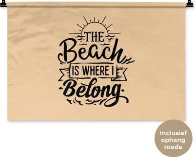Produktbild von MuchoWow® Wandteppich Wandbehang Strand - Zitate - Sonne 90x60 cm Tapisserie Dekoration Wandtuch - Wandskulpturen - Bildteppich