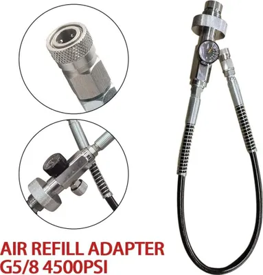 Zdjęcie produktu dla 300bar/4500PSI G5/8" Paintball PCP Charging Station Zestaw do ładowania Zestaw do napełniania powietrzem Adapter do napełniania dla Paintball Charging Station