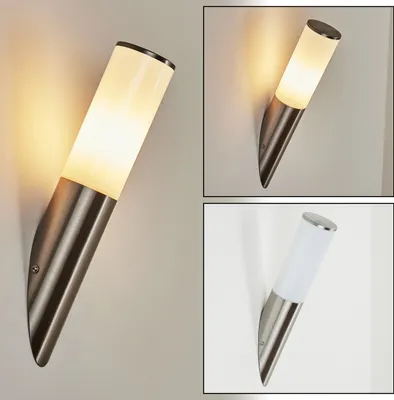 Produktbild von Zogno »Zogno« moderne Außenleuchte aus Metall/Kuntstoff in Nickel-matt/Weiß