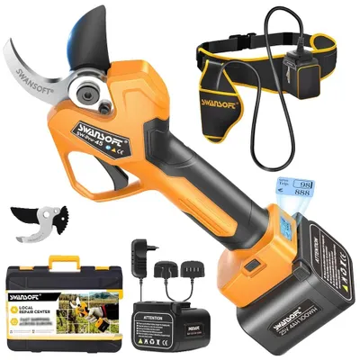 Image de Taille-haie électrique, batterie lithium-ion 25 V, conception ergonomique, PRU45 Y, deux batteries