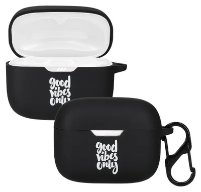 Produktbild von kwmobile Design Schutzhülle für JBL Tune 230 NC TWS / T230NC / T235NC Hülle - TPU Silikon Case für Kopfhörer Ladecase - stoßfestes Cover mit Karabiner