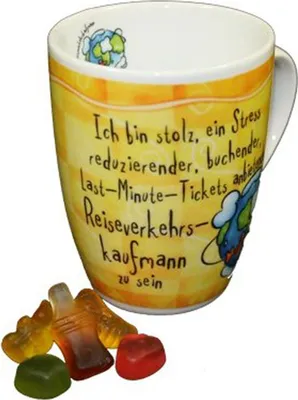 Produktbild von Berufstasse Reiseverkehrskaufmann gefüllt mit Fruchtgummi 300g