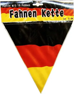 Produktbild von Fahnen Kette Deutschland Fahnen Girlande BRD Wimpelkette Deutschland Mini Flaggen Kette 3,6 Meter