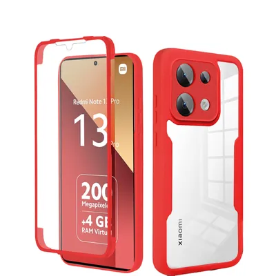 Produktbild von 360° Grad Hülle Xiaomi Redmi Note 13 Pro 4G mit Integriertem Displayschutz Rot