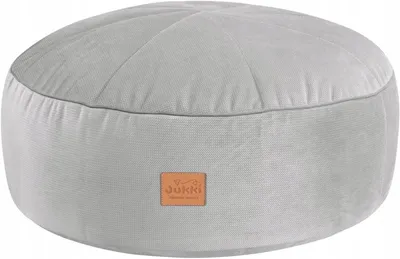 Obrázek produktu pro Jukki kulatý dětský sametový puf, šedý, Ø 55 cm, výška 17 cm, s odnímatelným potahem