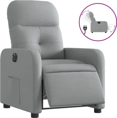 Produktbild von vidaXL Relaxsessel Elektrisch Hellgrau Stoff