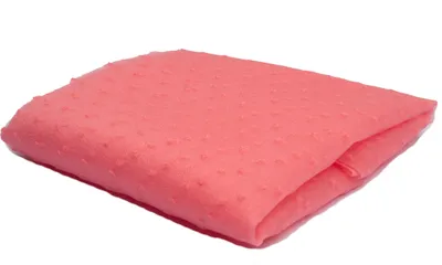 Zdjęcie produktu dla Organza z haftowanymi kropkami, koralowa, 50 x 150 cm