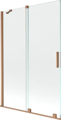 Produktbild von Mexen Velar 2-Flügel-Badewannenwand Regulierbare 120 x 150 cm, transparent, Kupfer gebürstet - 896-120-000-01-65