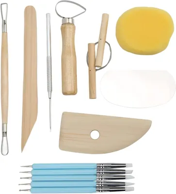 Produktbild von Modellierset 14-teilig, für Skulpturen, mit Werkzeugen, Aufbewahrungstasche