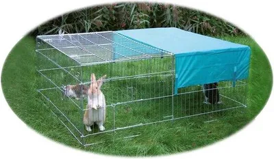 Produktbild von Famanu Freilaufgehege für große Kaninchen und Hasen - 144 x 112 x 60 cm