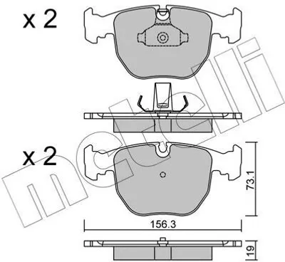 Produktbild von METELLI Bremsbeläge Satz Vorne Bremsklötze für BMW 5 Limousine (E39) 22-0559-0