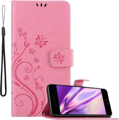 Immagine prodotto di Custodia Cadorabo per Apple iPhone 7 PLUS / 7S PLUS / 8 PLUS custodia protettiva in rosa custodia protettiva per cellulare custodia fiori