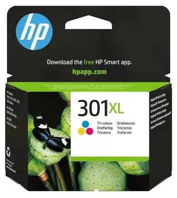 Produktbild von HP 301XL Cyan/Magenta/Gelb Original Druckerpatrone mit hoher Reichweite, Hohe (XL-) Ausbeute, Cyan, Magenta, Gelb, Tinte auf Farbstoffbasis, 6 ml, 1 Stück(e), Kombi-Packung