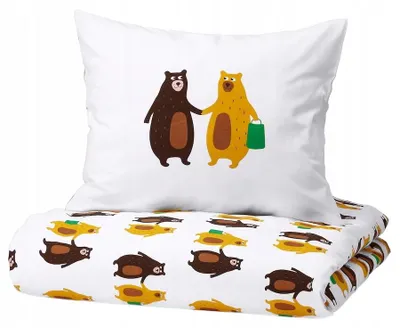 Produktbild von IKEA BRUMMIG Bettwäsche-Set Bärenmotiv 150x200 cm