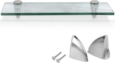 Produktbild von Glasregal 40x10x0,8 cm mit Halterung Glasboden Wandregal Badregal Ablage Regal Hängeregal Klarglas