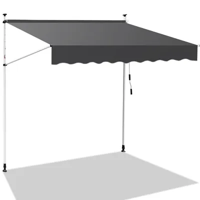 Produktbild von Jopassy Markise Klemmmarkise Höhenverstellbare Balkonmarkise Sonnenschutz Markise ohne Bohren für Terrasse Balkon 250cm Grau