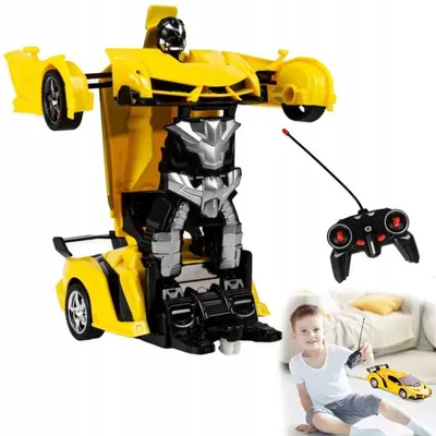 Zdjęcie produktu dla Samochód robot rc 2w1 zdalnie sterowany transformacja drift światła led dźwięk obrót 360 zabawka