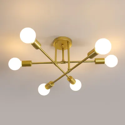 Produktbild von Comely Vintage Deckenlampe, 6 Flammig Sputnik Kronleuchter Pendelleuchte