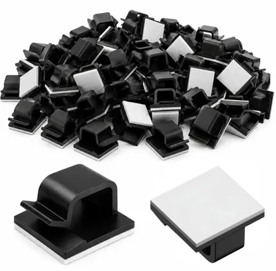 Productafbeelding van Kabelclips Zelfklevend- 100 Stuks - Kabel Organiser - Kabelhouder - Kabel Management - Zwart