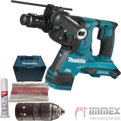 Imagen del producto de Taladro percutor combinado a batería DHR281ZJ SDS-PLUS, 36 voltios (2x18V) (azul/, sin batería ni cargador)