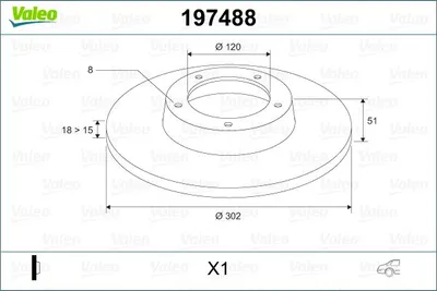 Produktbild von 2x VALEO Bremsscheibe 197488 hinten für OPEL für Movano B Kastenwagen (X62)