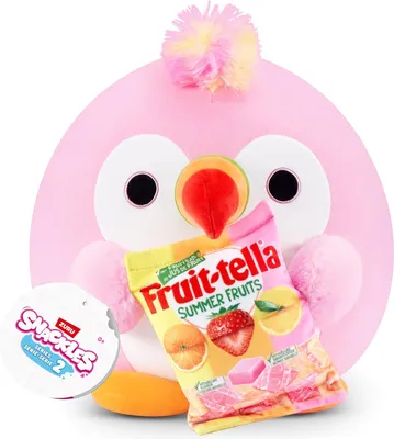 Produktbild von ZURU 77605P - Snackles Tukan Sally in Rosa mit Fruit-Tella, Serie 2.5 - Kuscheltier (20 cm)