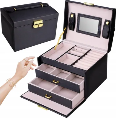 Produktbild von Schmuck-Organizer, Truhe, Box, Spiegel + Gratisgeschenk