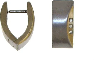 Produktbild von Boccia Creolen Titan Diamanten bicolor 05002-04