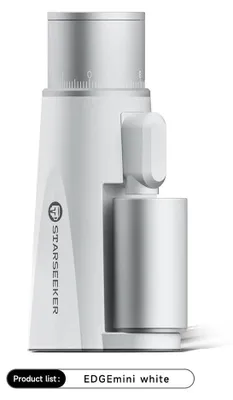 Immagine prodotto di Macinacaffè elettrico - EDGEmini - Portatile - Macinacaffè con macine coniche da 38 mm - Regolazione continua - USB-C - Batteria da 2600 mAh - Oltre 11 livelli di macinatura - Bianco