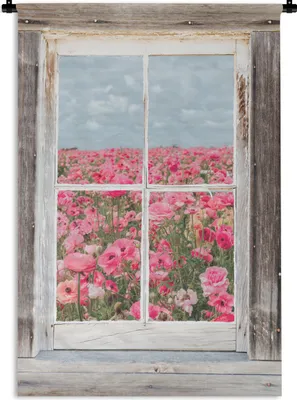 Produktbild von MuchoWow® Wandteppich Wandbehang Aussicht - Blumen - Feld 60x90 cm Tapisserie Dekoration Wandtuch - Foto-Teppich - Abwaschbar