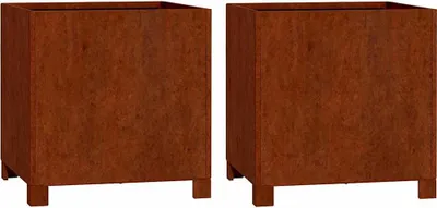 Obrázok produktu pre vidaXL Kvetináč s nohami 2 ks Hrdzavý 40x40x40 cm Cortenová oceľ