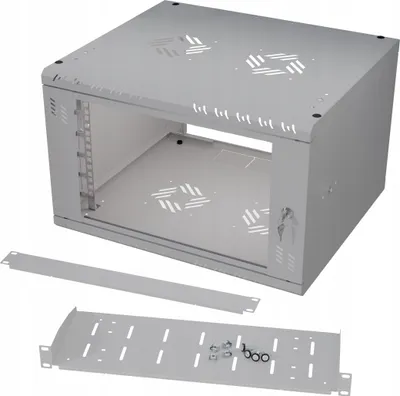 Produktbild von Netzwerkschrank Serverschrank RACK 19" 6U 450mm + Rackboden + Stalflex-Blende