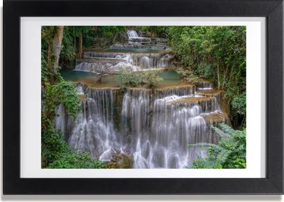 Produktbild von Bild 30x20 MDF-Rahmen, Wandkunst Wasserfall im Wald