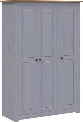 Zdjęcie produktu dla VidaXL 282662, Szary, Szafa, 4 pół., 3 drzw., Szary, Drewno