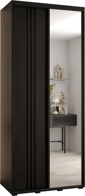 Produktbild von MEBLE KRYSPOL Davos 7 Schrank, zwei Türen - 235,2x120x60 cm - Schwarz Schwarz Schwarz
