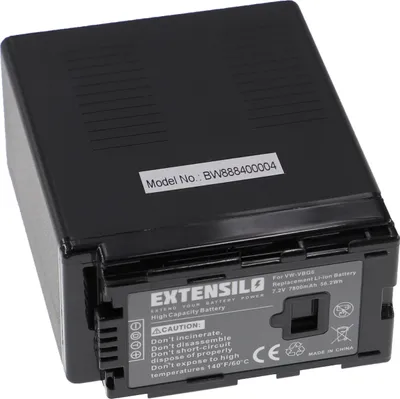 Produktbild von EXTENSILO Akku kompatibel mit Panasonic SDR-H80, SDR-H80PC, SDR-H80P, SDR-H50, SDR-H68GK, SDR-H40, SDR-H48GK, SDR-H60 Kamera (7800 mAh, 7,2 V, Li-Ion)