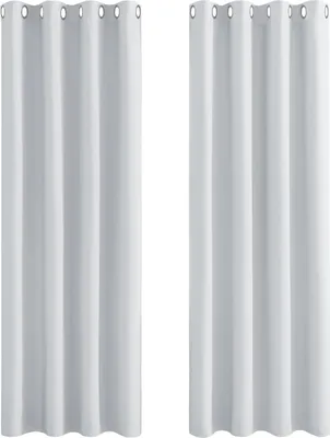Produktbild von MODFU 2er-Set Verdunkelungsvorhang Verdunkelungsgardine Ösen Vorhang blickdicht abdunkelnd 140x244cm Weiß