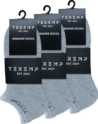 Produktbild von TEXEMP Sneaker Socken Damen & Herren 10 Paar Baumwolle Freizeit Sport Kurz | B215 - 43-46 - Grau - 15er Pack