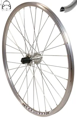 Produktbild von REDONDO 28 Zoll Hinterrad Laufrad Fahrrad V Profil Hohlkammer Felge Silber Disc