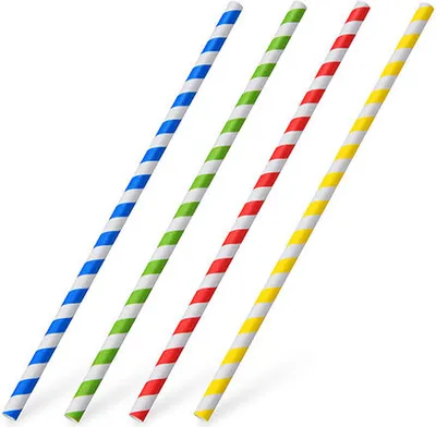 Produktbild von 25x Papiertrinkhalm Spirale bunt gemischt Ø6mm x 20cm