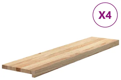Image de vidaXL Marches d'escalier 4 pcs. Non traitées 110x30x2 cm Chêne massif
