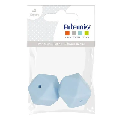 Immagine prodotto di Perline di silicone esagonali x 2 - 17 mm - blu pastello