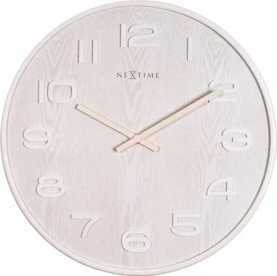 Zdjęcie produktu dla NeXtime 3096WI, Ściana, Zegar kwarcowy, Okrągły, Biały, Drewno, Drewno