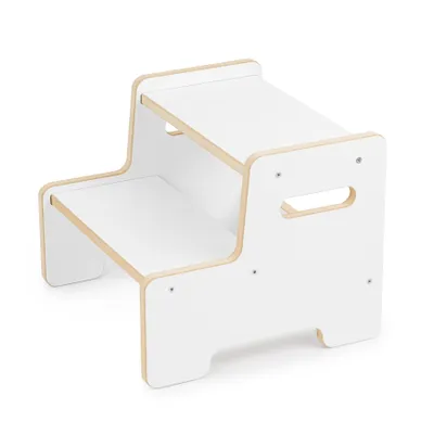 Produktbild von Obubu Tritthocker für Kinder, Montessori, Tritthocker Kinder, 2 Stufen - Weiß